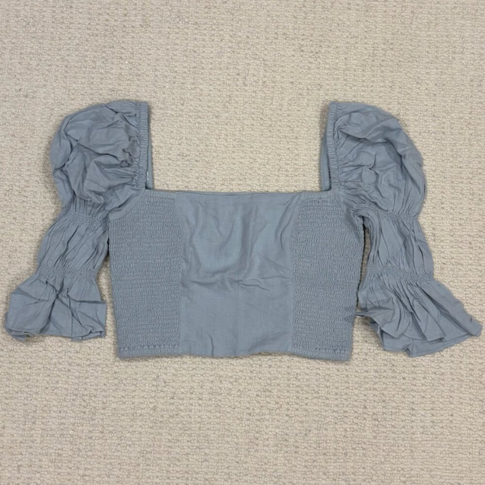 Urban Outfitters puff sleeve smocked crop top